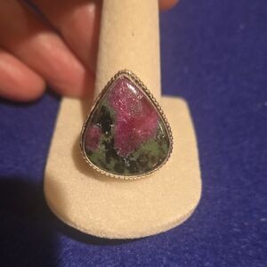 Teardrop Ruby Zoisite Ring